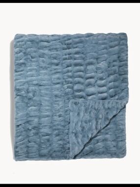 Lola Blankets Plush Blanket XL 80” x 90” – Slate Blue – Excellent Condition